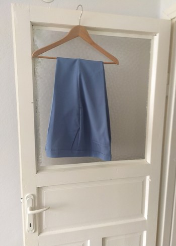 Mavi Midi Kadın Kumaş Pantolon