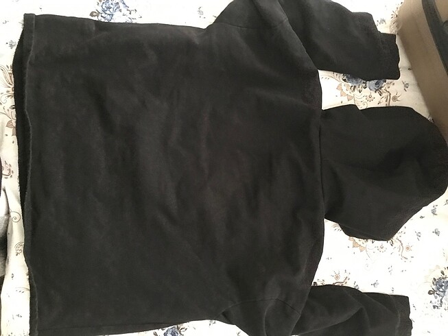 Diğer siyah kapşonlu kazak sweatshirt