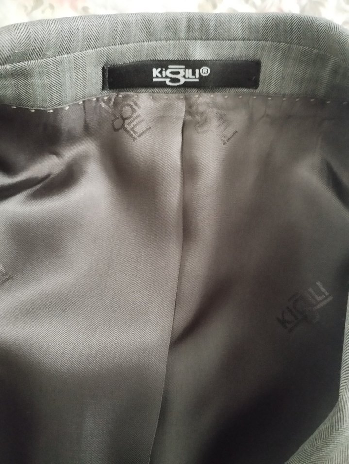 Kiğılı  marka, Orijinal, yün,gri renkli Erkek Takım Elbise - Görsel 5