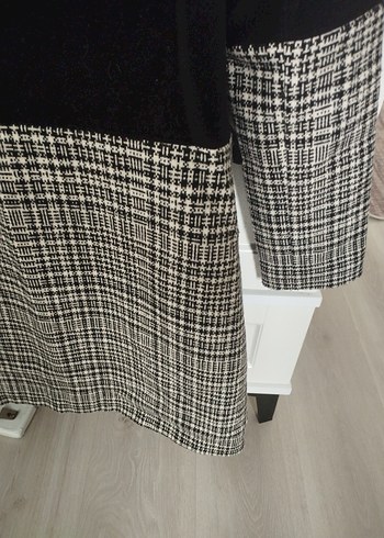 Adil ışık i Siyah Kareli Kısa Kadın Kaban - Görsel 4