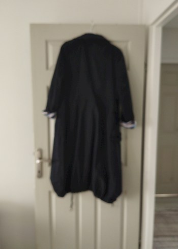 ghisa kadın Düğmeli Siyah Midi Trençkot - Görsel 5