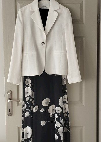 Aker Siyah V Yaka Uzun Desenli Elbise - Görsel 7