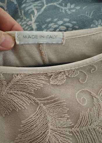 İtalyan dantel Detaylı Bej Uzun Bohem Elbise - Görsel 6