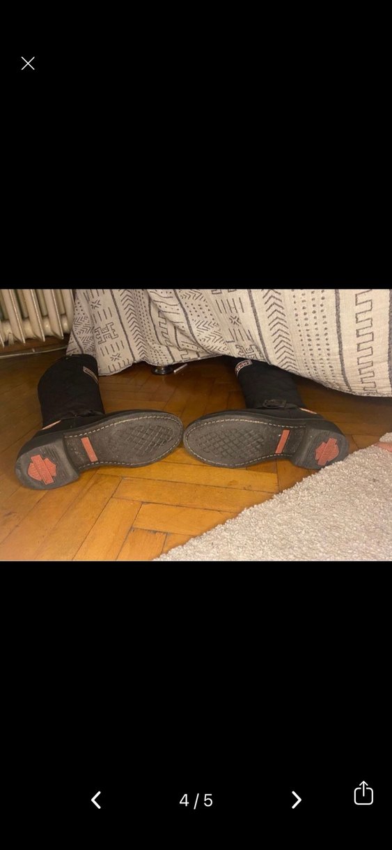 Siyah Deri Kadın Biker Dizüstü Botlar - Görsel 4