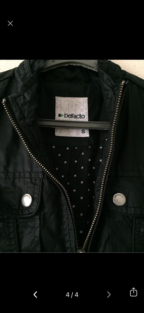 Düğmeli Siyah Street Wear Kadın Ceket - Görsel 4