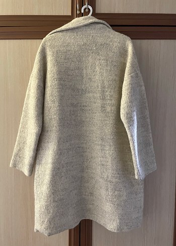 Bej Yün Dokulu Uzun Kaban - Görsel 6