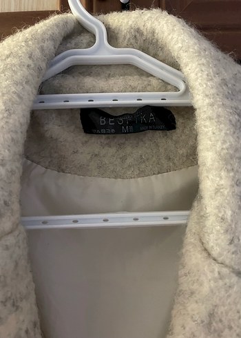 Bej Yün Dokulu Uzun Kaban - Görsel 4