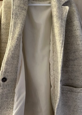 Bej Yün Dokulu Uzun Kaban - Görsel 5