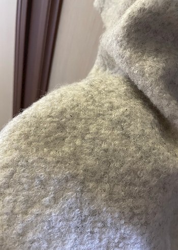 Bej Yün Dokulu Uzun Kaban - Görsel 8