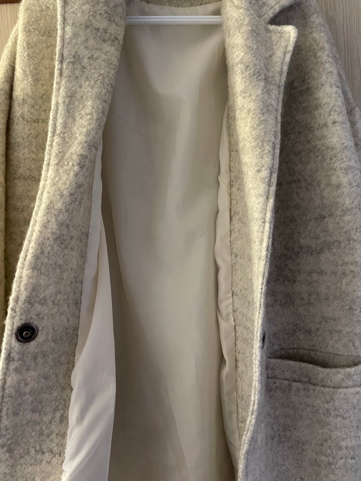 Bej Yün Dokulu Uzun Kaban - Görsel 5