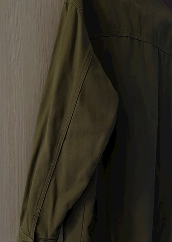 Haki Renkli Düğmeli Salaş Kadın Ceket - Görsel 7