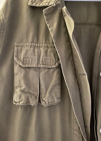 Haki Renkli Düğmeli Salaş Kadın Ceket - Görsel 2