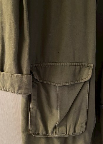 Haki Renkli Düğmeli Salaş Kadın Ceket - Görsel 5