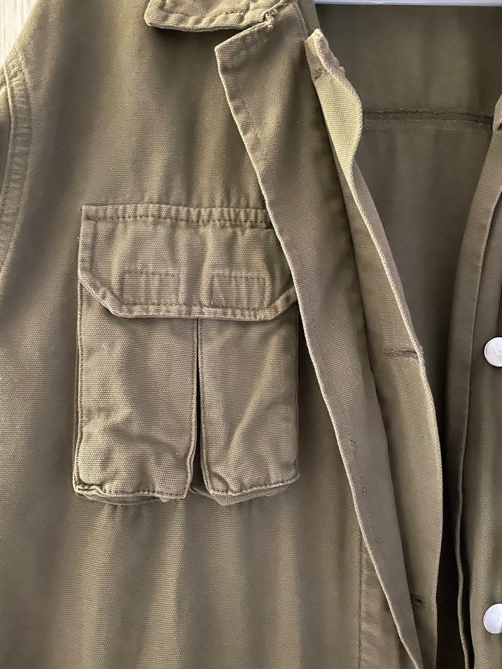 Haki Renkli Düğmeli Salaş Kadın Ceket - Görsel 2