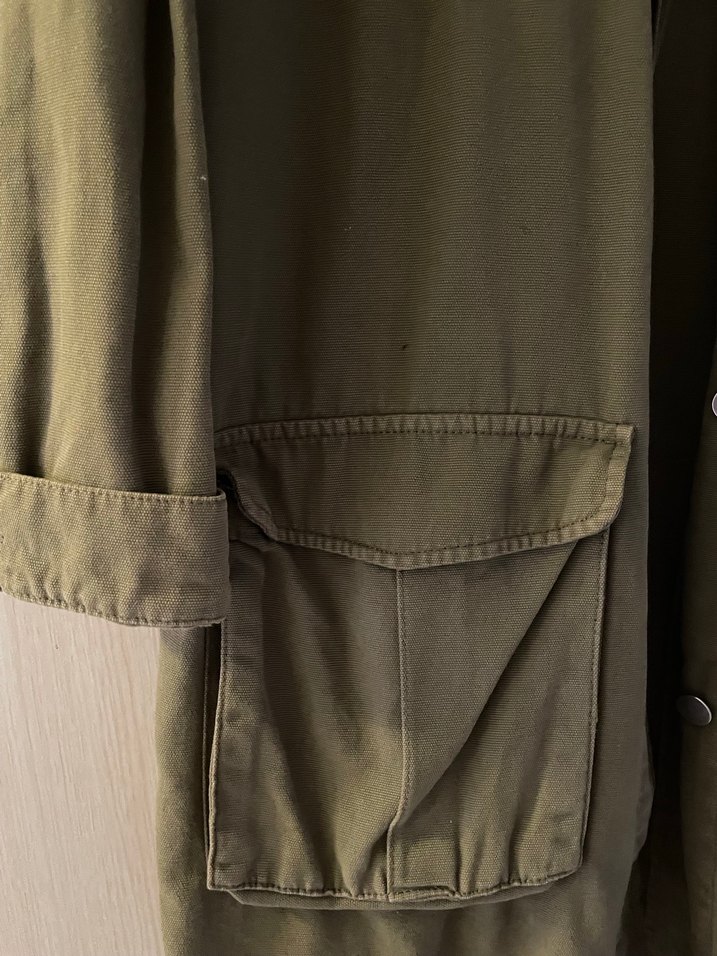 Haki Renkli Düğmeli Salaş Kadın Ceket - Görsel 5
