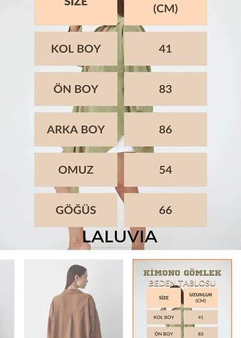 Keten Kumaş Bej Mini Kadın Kimono - Görsel 4