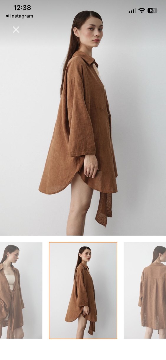 Kadın kahverengi Midi Uzun Kollu Salaş kimono - Görsel 3