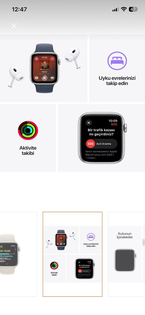 Gri Akıllı Saat  bej Kadranlı - Görsel 2