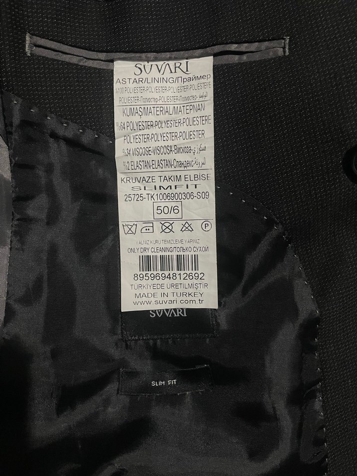 Düğmeli Erkek Siyah Takım Elbise - Görsel 2