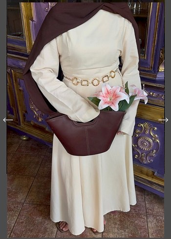 NUUWEARS MARKA 
Bej Uzun Elbise - Görsel 5