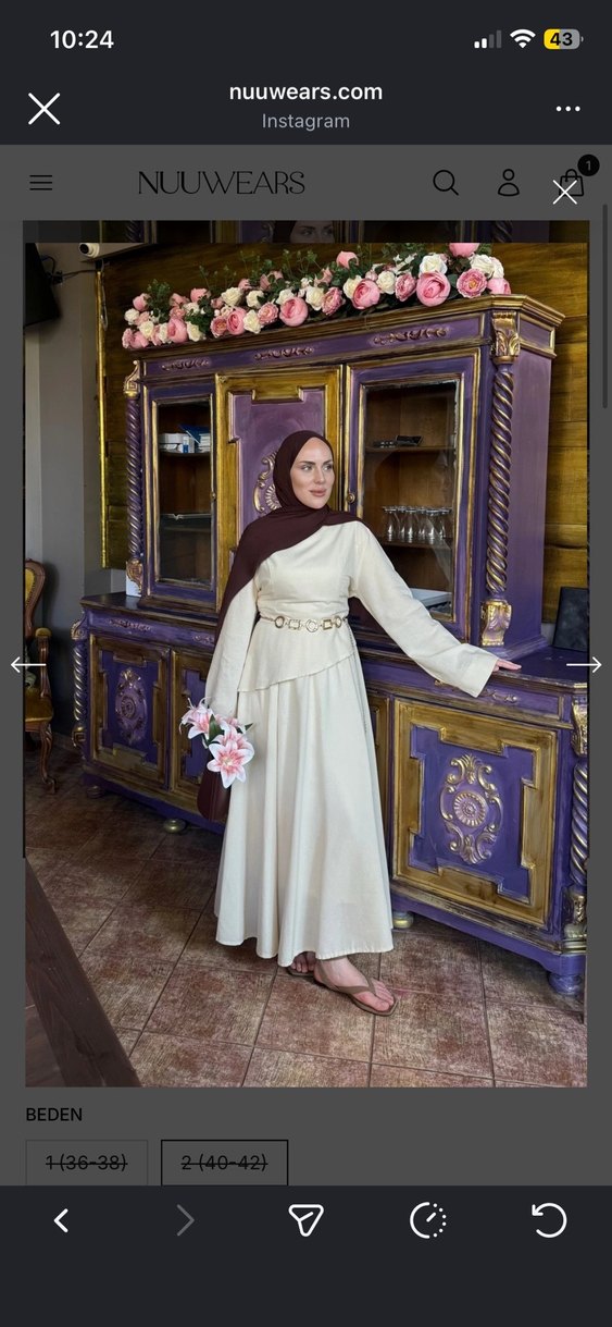 NUUWEARS MARKA 
Bej Uzun Elbise - Görsel 2