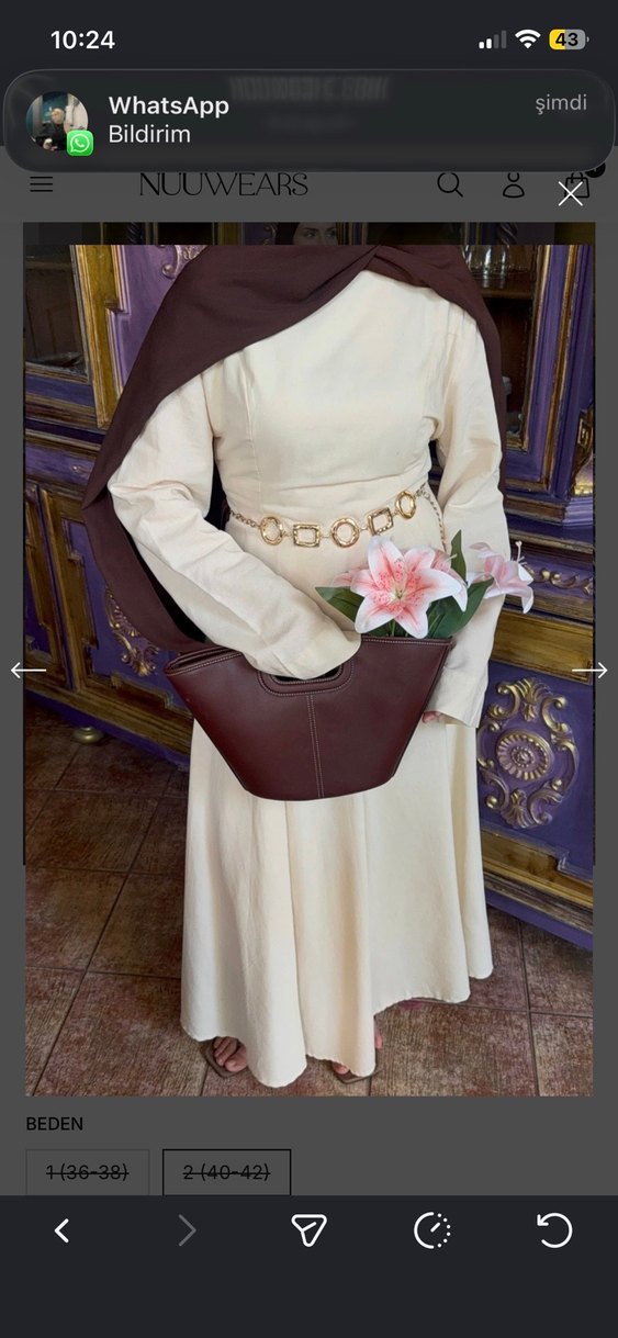 NUUWEARS MARKA 
Bej Uzun Elbise - Görsel 5