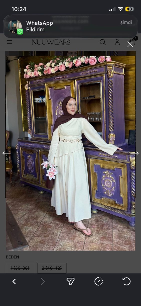 NUUWEARS MARKA 
Bej Uzun Elbise - Görsel 4