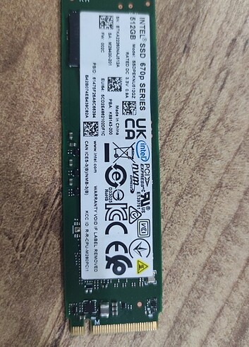 Intel SSDPEKNU512GZ SSD 670P Serıes 512GB M2 SSD 