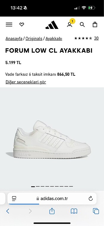 37 Beden Adidas forum low cl kadın spor ayakkabı
