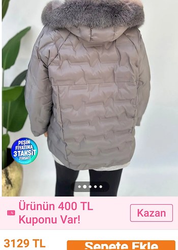 Gri Kadın Kışlık Kürklü Mont - Görsel 3