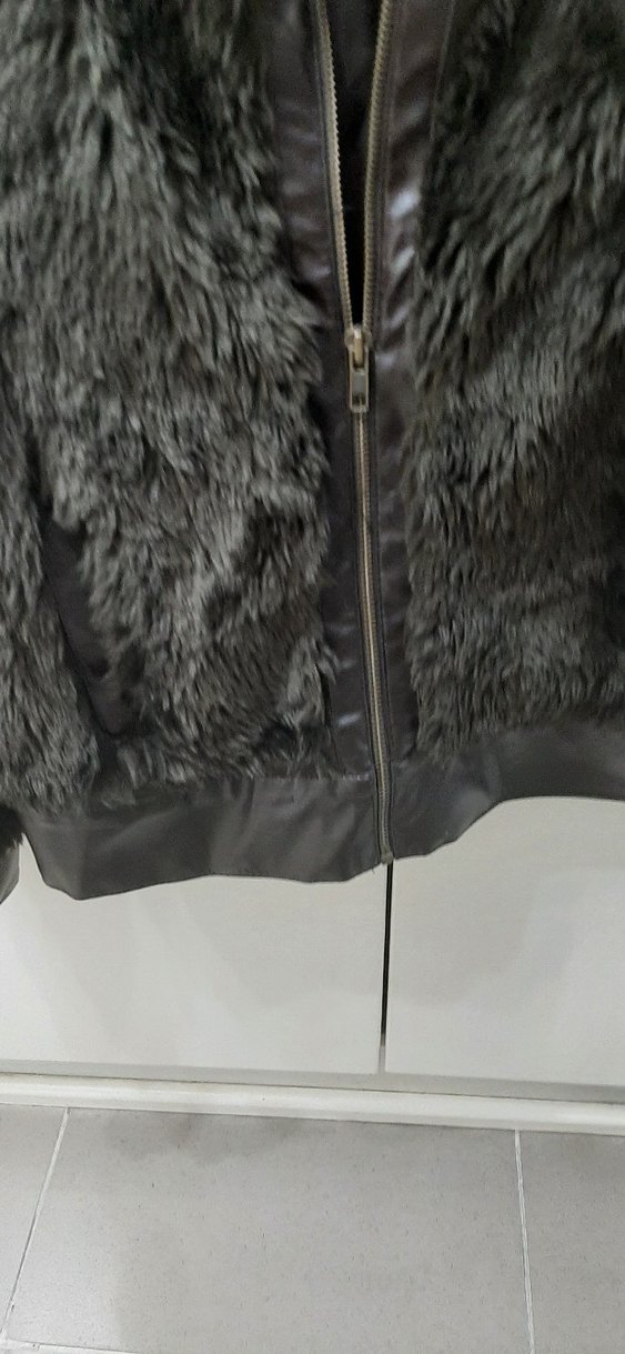 Kürk Detaylı siyah Deri Kadın Ceket - Görsel 4