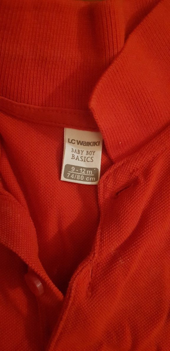 Kısa Kollu Düğmeli Kırmızı Erkek bebek Gömlek - Görsel 3