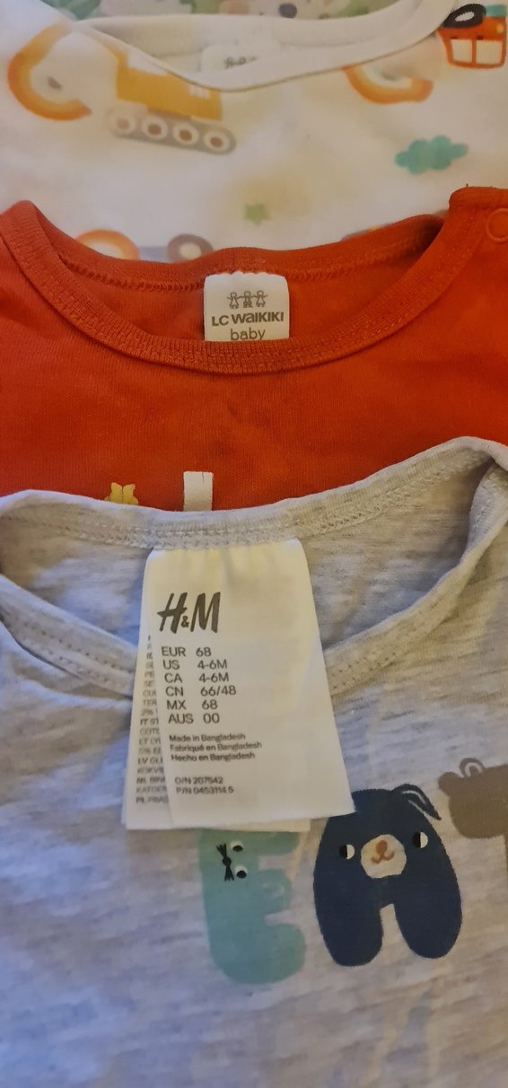 Uzun Kollu Gri Baskılı Bebek Body - Görsel 2