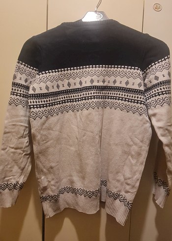 Bohem Gri Uzun Kollu Triko Kazak - Görsel 2