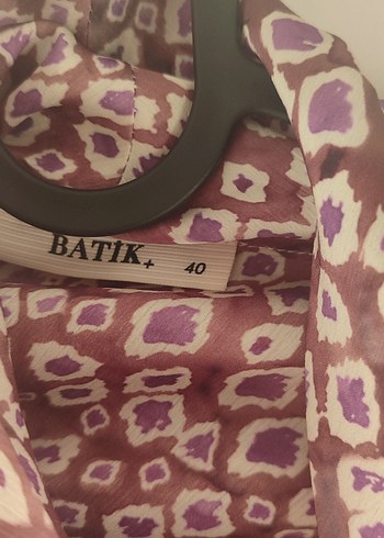 Batik Bordo Drapeli Bohem Uzun Kollu Kadın Gömlek