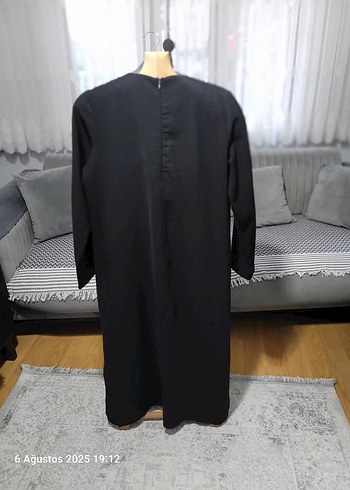 Diğer Uzun Kollu Yanları yırtmaçlı Siyah Ofis Tunik