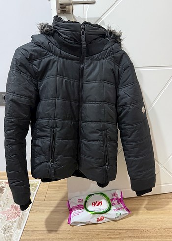 Kürklü Kısa Kadın Kışlık Mont - Görsel 2