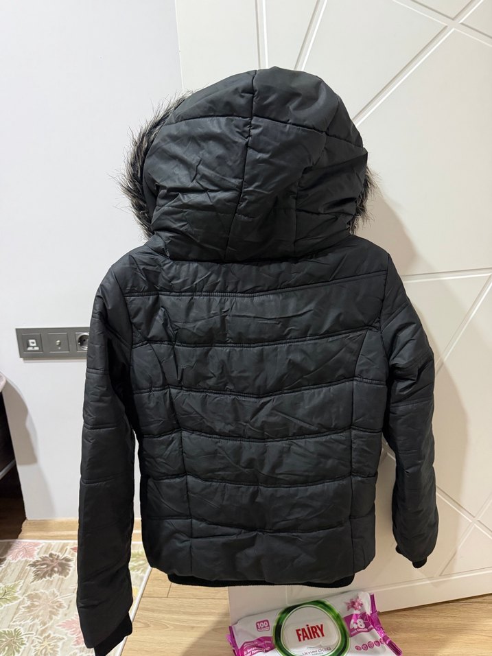 Kürklü Kısa Kadın Kışlık Mont - Görsel 3