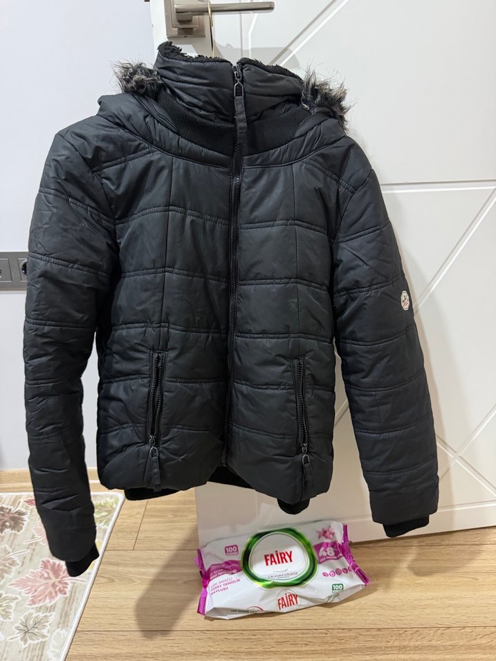 Kürklü Kısa Kadın Kışlık Mont - Görsel 2