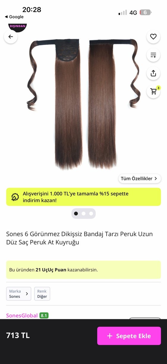 Fiber Sentetik saç - Görsel 2