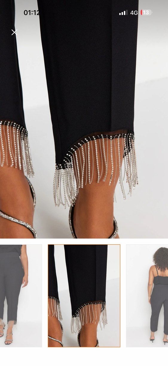 Zincir detaylı Siyah Kadın Pantolon - Görsel 3