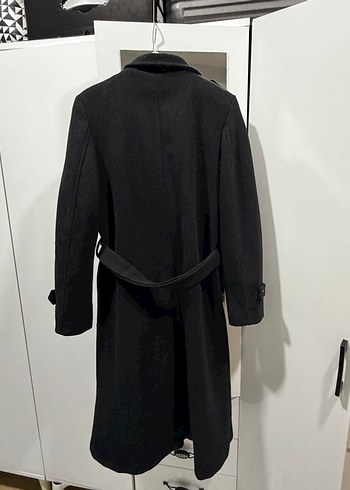 Siyah kaşe Kemerli Kaban - Görsel 5