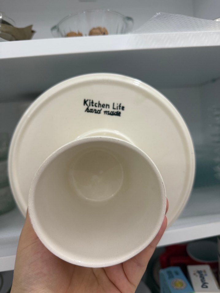 Desenli ayaklı seramik Servis tabağı - Görsel 4