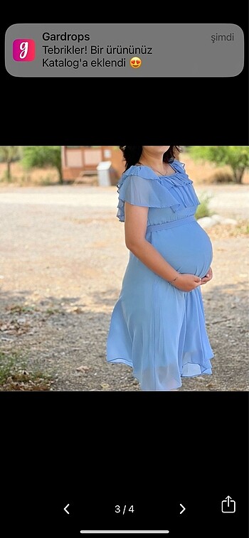 Mavi Midi boy elbise - Görsel 2