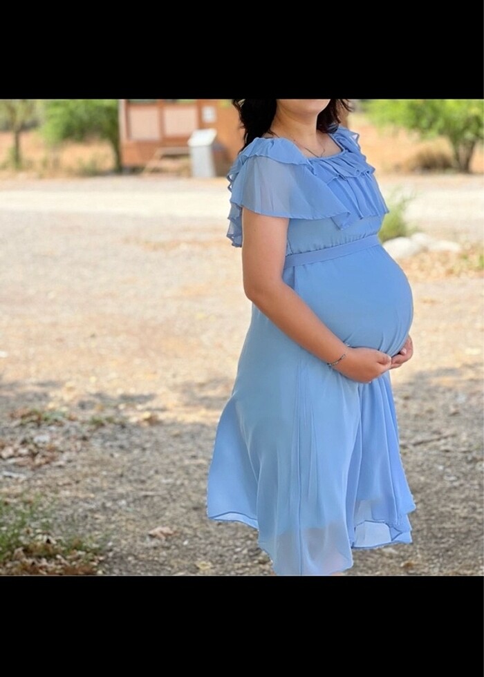 Mavi Midi boy elbise - Görsel 2