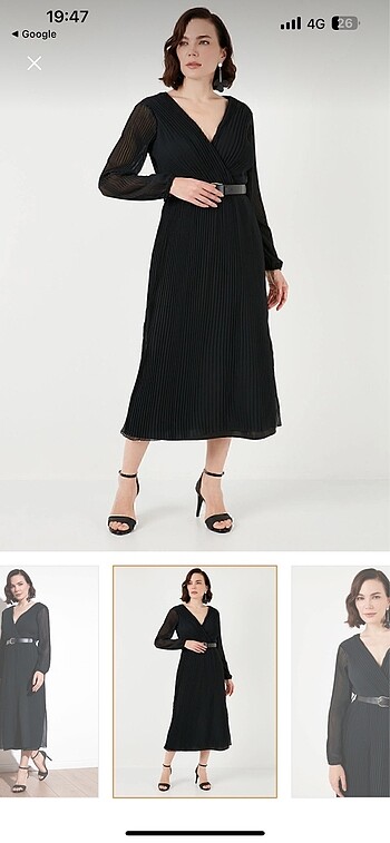 Midi boy pileli elbise - Görsel 4