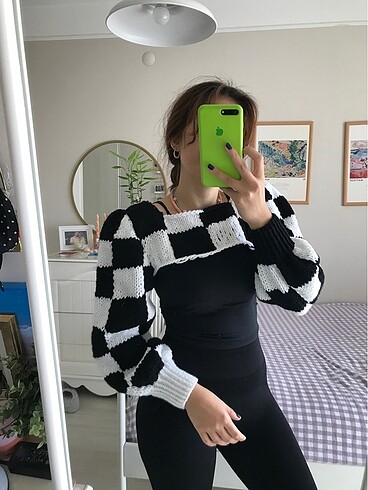 Örgü crop üst