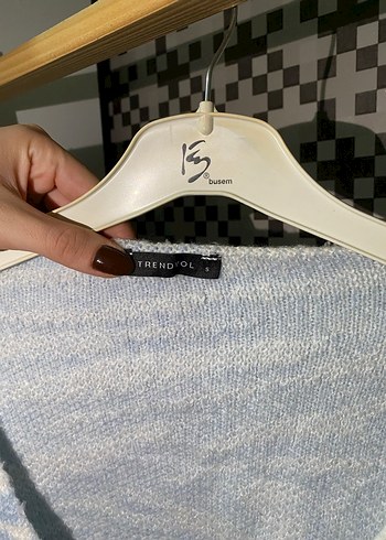 Trendyol & Milla Mavi Zebra Desenli V Yaka Mini Hırka