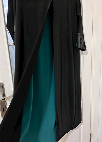 Nakışlı Uzun Siyah Kadın Elbise - Görsel 2