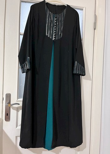 Nakışlı Uzun Siyah Kadın Elbise - Görsel 6